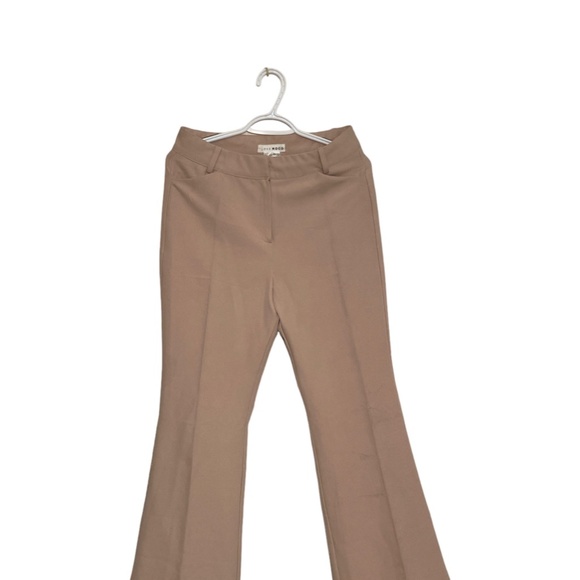 Beige Wide leg Pants Casual ladies office wear - Picture 2 of 5